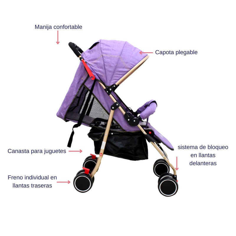 COCHE ESTÁNDAR T608GF BABY KAYS LILA