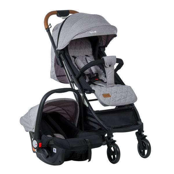 COCHE MALETA CON PORTABEBÉ HAPPY TRAVEL EB198 GRIS EBABY