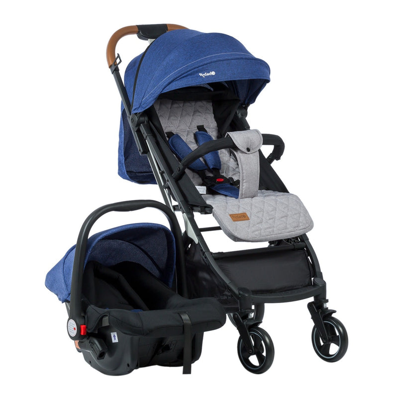 COCHE MALETA CON PORTABEBÉ HAPPY TRAVEL EB198 AZUL EBABY