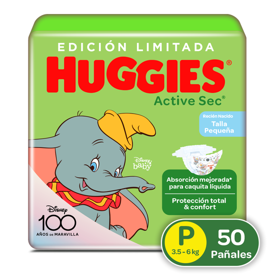 PAÑALES HUGGIES ACTIVE SEC ETAPA 1 X50 UND