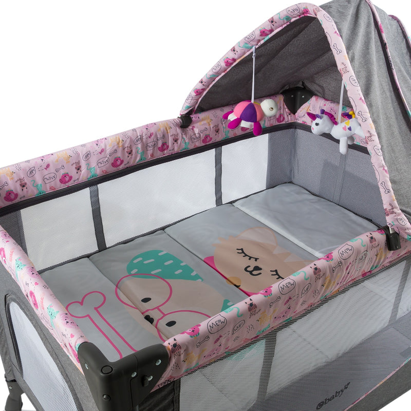 CUNA CORRAL COLECHO DACORA EB750-1 ROSADO EBABY