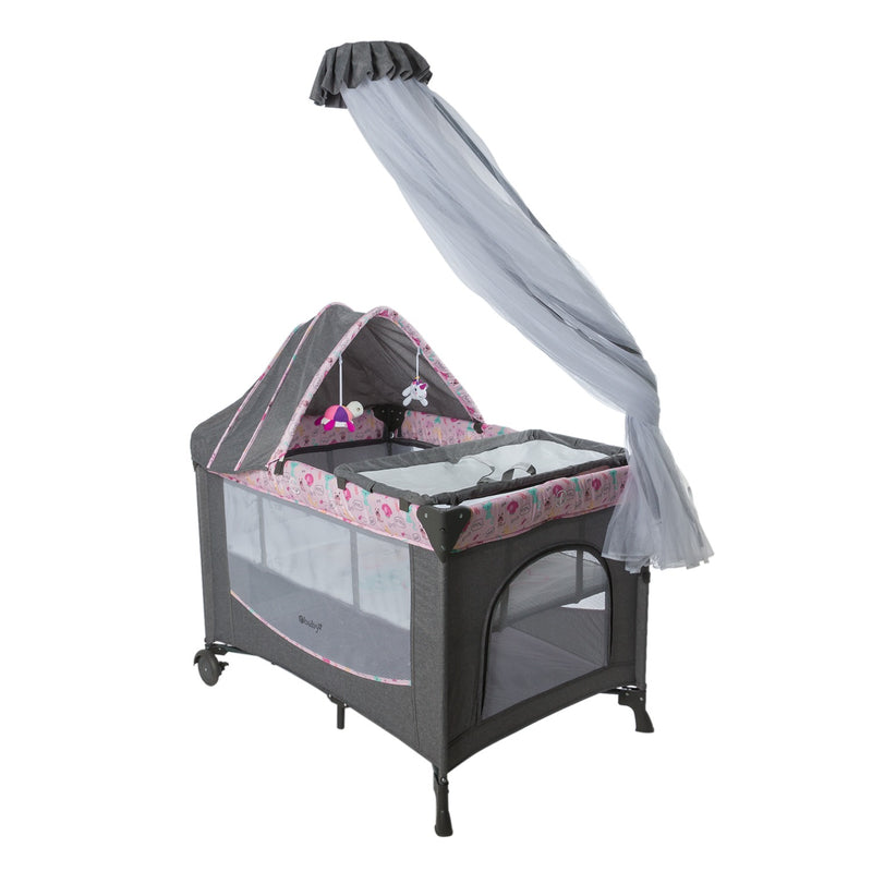 CUNA CORRAL COLECHO DACORA EB750-1 ROSADO EBABY