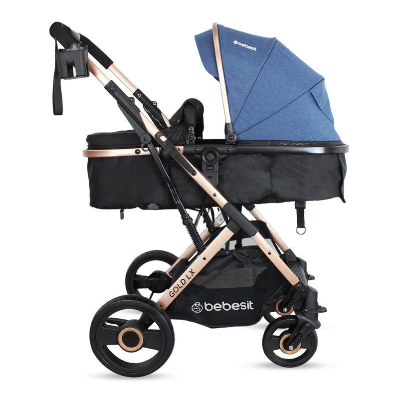 COCHE TRAVEL SYSTEM GOLD LX TS619 BEBESIT AZUL -