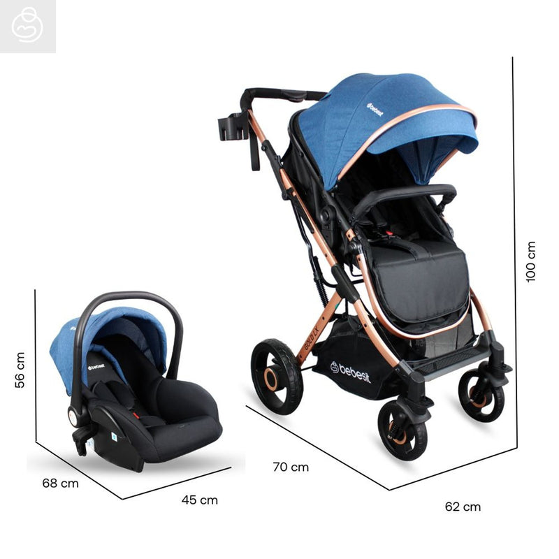 COCHE TRAVEL SYSTEM GOLD LX TS619 BEBESIT AZUL -