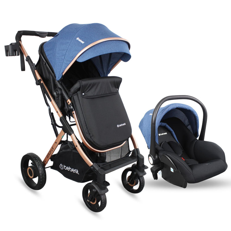 COCHE TRAVEL SYSTEM GOLD LX TS619 BEBESIT AZUL -