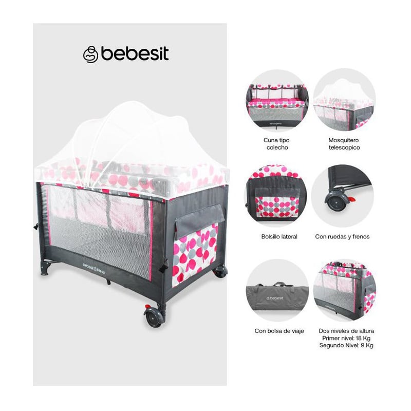 BABY COLECHO SLEEP ZK005 BEBESIT - PINK DOTS