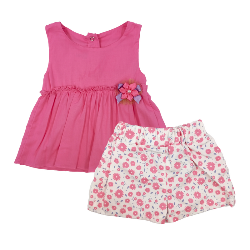 Conjunto Short Bebe Niña 40242 For Baby