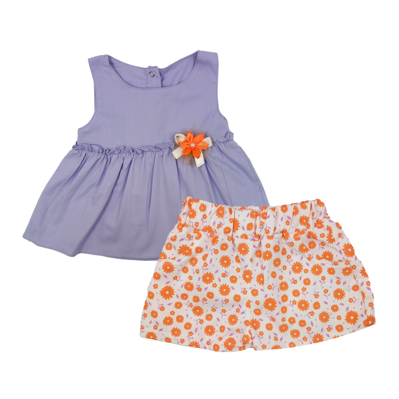 Conjunto Short Bebe Niña 40242 For Baby