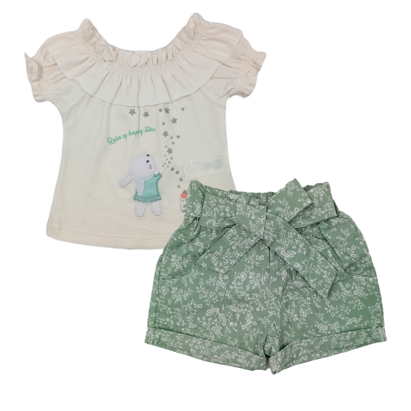 Conjunto Short Bebe Niña 40198 For Baby