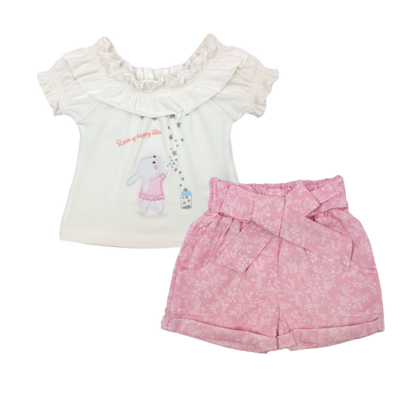 Conjunto Short Bebe Niña 40198 For Baby